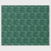 Emerald Green Typografie Gepersonaliseerde bruilof Cadeaupapier (Vlak)