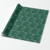 Emerald Green Typografie Gepersonaliseerde bruilof Cadeaupapier (Uitgerold)