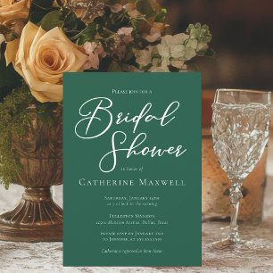 Emerald Green Typography Chic Vrijgezellenfeest Kaart