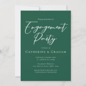 Emerald Green Typography Engagement Party Kaart (Voorkant)