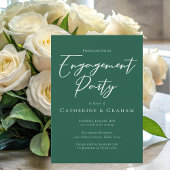 Emerald Green Typography Engagement Party Kaart