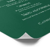 Emerald Green Typography Forest Wedding Bar Menu Poster (Hoek)