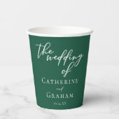 Emerald Green Typography Forest Wedding Papieren Bekers (Achterkant)