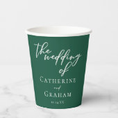 Emerald Green Typography Forest Wedding Papieren Bekers (Voorkant)