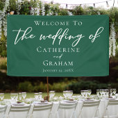 Emerald Green Typography Forest Wedding Spandoek