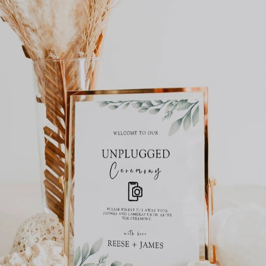 Emerald Green Unplugged Ceremony Wedding Sign, Kaart