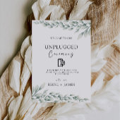 Emerald Green Unplugged Ceremony Wedding Sign, Kaart