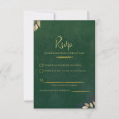 Emerald Green Velvet Luxe Gold Accent Wedding RSVP (Voorkant)
