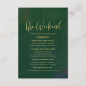 Emerald Green Velvet Wedding Accommodatie Weekend Informatiekaartje (Achterkant)