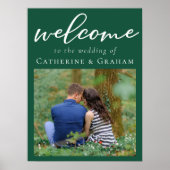 Emerald Green Verloving foto bruiloft welkom Poster (Voorkant)