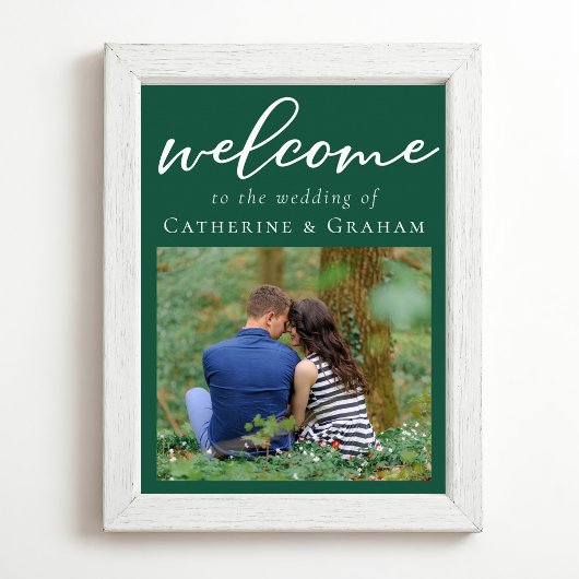 Emerald Green Verloving foto bruiloft welkom Poster