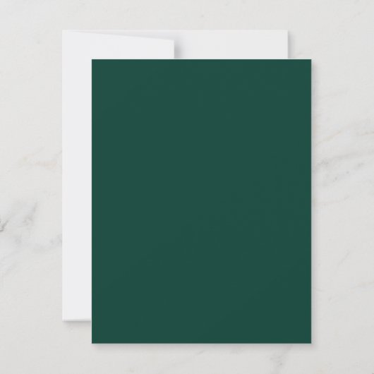 Emerald Green Vertical Photo Minimalist Weddenscha Save The Date (Achterkant)