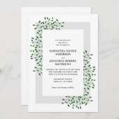 Emerald Green Vines Elegant Wedding Kaart (Voorkant / Achterkant)