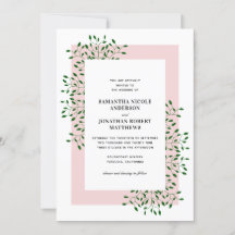 Emerald Green Vines en Light Pink Elegant Wedding