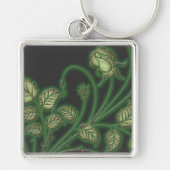 Emerald Green Vines Floral Sleutelhanger (Voorkant)