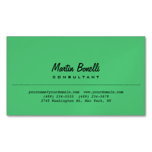 Emerald Green Vlakke Calligraphy Naam Custom Magnetisch Visitekaartje