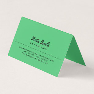 Emerald Green Vlakke Calligraphy Naam Custom Visitekaartje