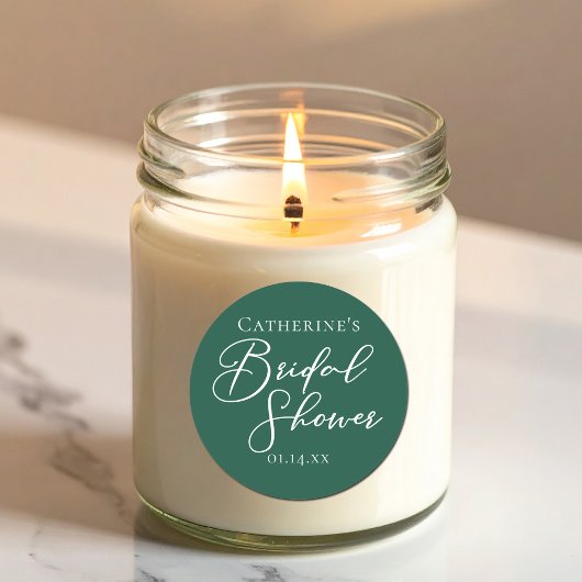 Emerald Green Vrijgezellenfeest Custom White Scrip Ronde Sticker