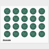Emerald Green Vrijgezellenfeest Custom White Scrip Ronde Sticker (Vel)
