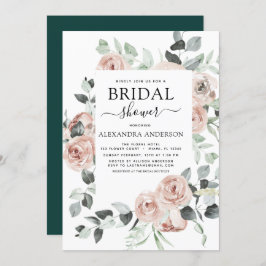 Emerald Green Vrijgezellenfeest Floral Greenery Kaart