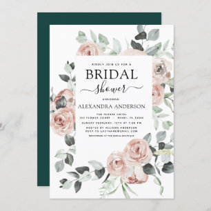 Emerald Green Vrijgezellenfeest Floral Greenery Kaart