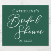 Emerald Green Vrijgezellenfeest gepersonaliseerd Sparkling Wijnetiket (Enkel label)