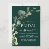 Emerald Green Vrijgezellenfeest QR-code Eucalyptus Kaart (Voorkant)