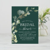 Emerald Green Vrijgezellenfeest QR-code Eucalyptus Kaart (Staand voorkant)