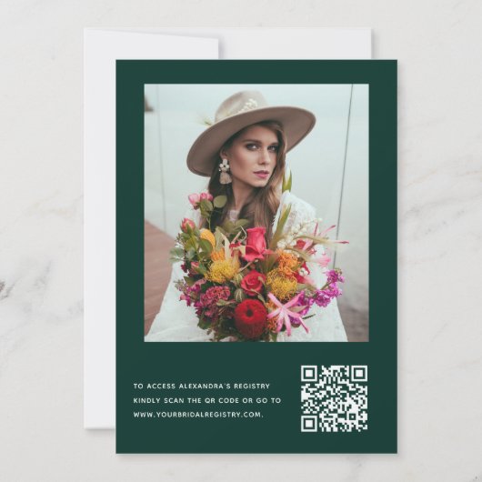 Emerald Green Vrijgezellenfeest QR-code Eucalyptus Kaart (Achterkant)