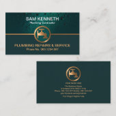 Emerald Green Water Drop Copper Faucet Tap Plumber Visitekaartje (Voorkant / Achterkant)