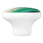 Emerald green watercolor and gold keramische knop (Zijkant)