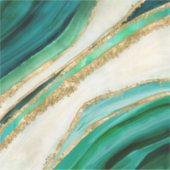 Emerald green watercolor and gold sticker (Voorkant)