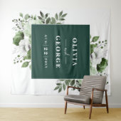 Emerald Green Waterverf Bloemen Foto Achtergrond Wandkleed (In Situ (horizontaal))