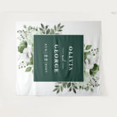 Emerald Green Waterverf Bloemen Foto Achtergrond Wandkleed (Voorkant (horizontaal))