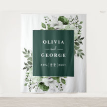 Emerald Green Waterverf Bloemen Foto Achtergrond