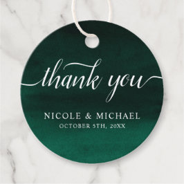 Emerald Green Waterverf bruiloft dank u Bedankjes Labels