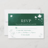 Emerald Green Waterverf Floral Wedding RSVP (Voorkant)