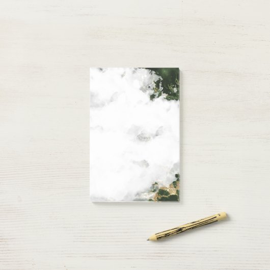 Emerald Green Waterverf Geode Post-it® Notes (Op bureau)