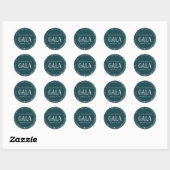 Emerald Green Waterverf Geometric Gala Ronde Sticker (Vel)
