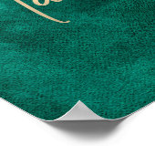 Emerald Green Waterverf Gold Love is Sweet Treat Poster (Hoek)