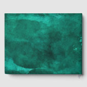 Emerald Green Waterverf & Gold Wedding Monogram Gastenboek (Achterkant)