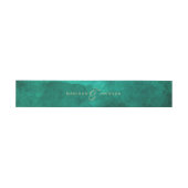 Emerald Green Waterverf & Gold Wedding Monogram Uitnodigingen Wikkel (Vlak)