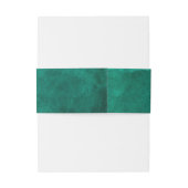 Emerald Green Waterverf & Gold Wedding Monogram Uitnodigingen Wikkel (Achterkant Voorbeeld)