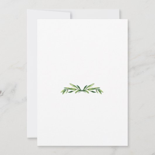 Emerald Green Waterverf Krans Engagement Party Kaart (Achterkant)