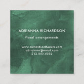 Emerald Green Waterverf met Trendy Stippen Vierkante Visitekaartje (Achterkant)