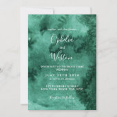 Emerald Green Waterverf Modern Elegant Wedding Kaart (Voorkant)