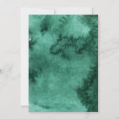 Emerald Green Waterverf Modern Elegant Wedding Kaart (Achterkant)