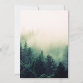 Emerald Green Waterverf Pine Tree Wedding Kaart (Achterkant)