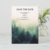Emerald Green Waterverf Pine Tree Wedding Save The Date (Staand voorkant)
