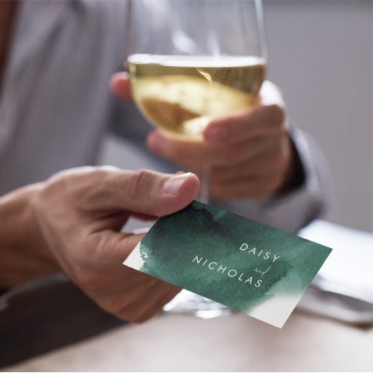 Emerald Green Waterverf Professional Design Visitekaartje